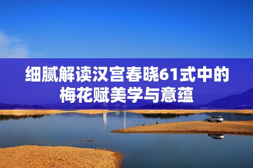 细腻解读汉宫春晓61式中的梅花赋美学与意蕴