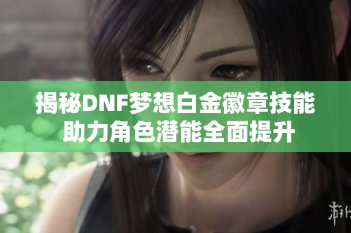 揭秘DNF梦想白金徽章技能 助力角色潜能全面提升