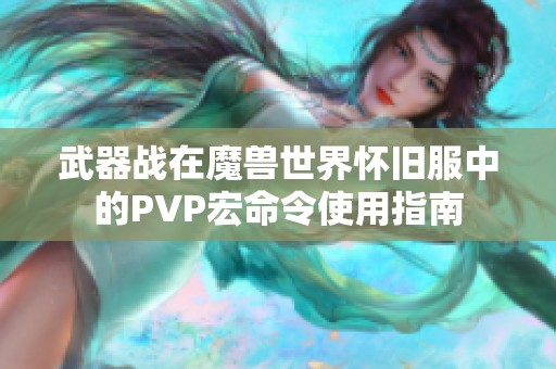 武器战在魔兽世界怀旧服中的PVP宏命令使用指南