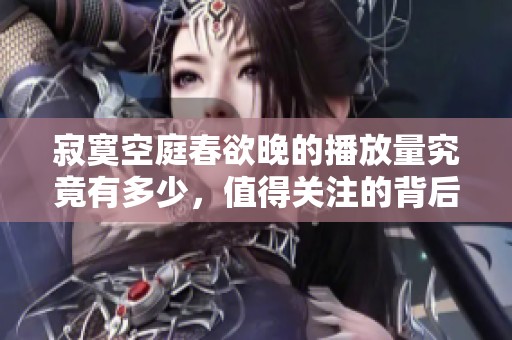 寂寞空庭春欲晚的播放量究竟有多少，值得关注的背后故事