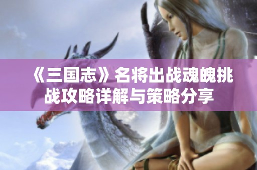 《三国志》名将出战魂魄挑战攻略详解与策略分享