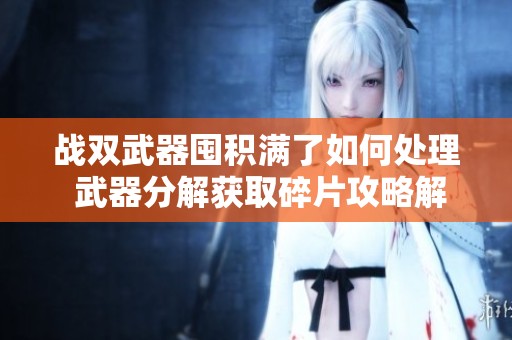 战双武器囤积满了如何处理 武器分解获取碎片攻略解析