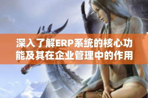 深入了解ERP系统的核心功能及其在企业管理中的作用