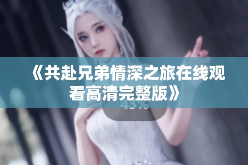 《共赴兄弟情深之旅在线观看高清完整版》