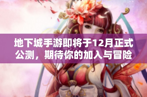 地下城手游即将于12月正式公测，期待你的加入与冒险体验