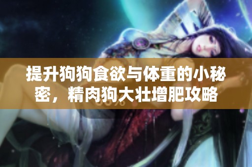 提升狗狗食欲与体重的小秘密，精肉狗大壮增肥攻略