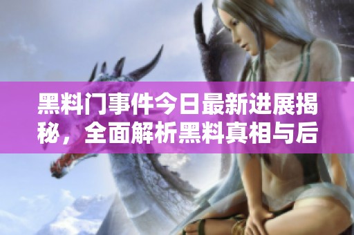 黑料门事件今日最新进展揭秘，全面解析黑料真相与后果