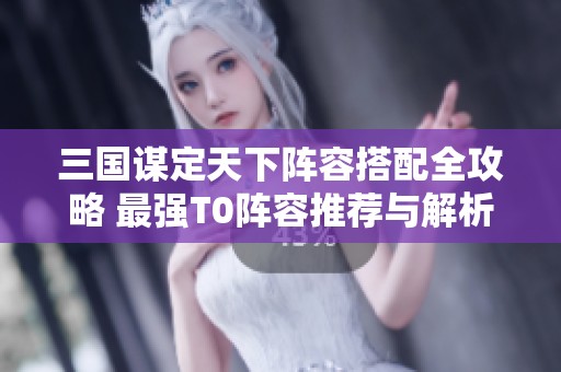 三国谋定天下阵容搭配全攻略 最强T0阵容推荐与解析