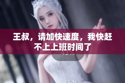 王叔，请加快速度，我快赶不上上班时间了