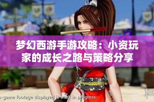 梦幻西游手游攻略：小资玩家的成长之路与策略分享