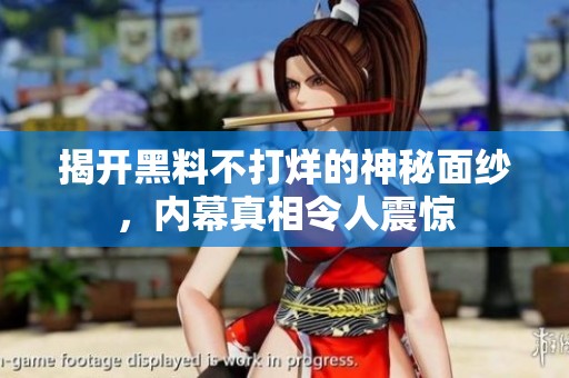 揭开黑料不打烊的神秘面纱，内幕真相令人震惊