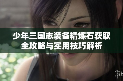 少年三国志装备精炼石获取全攻略与实用技巧解析