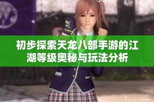 初步探索天龙八部手游的江湖等级奥秘与玩法分析