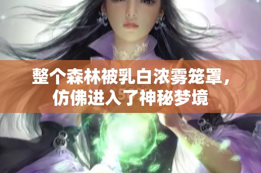 整个森林被乳白浓雾笼罩，仿佛进入了神秘梦境
