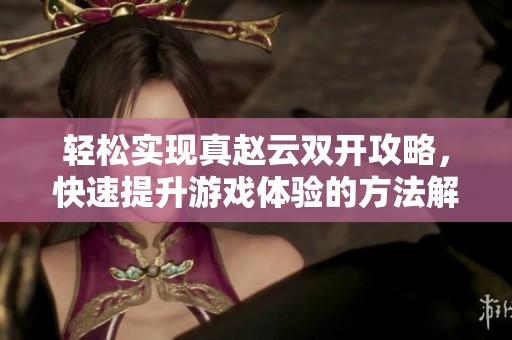 轻松实现真赵云双开攻略，快速提升游戏体验的方法解析