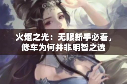 火炬之光：无限新手必看，修车为何并非明智之选