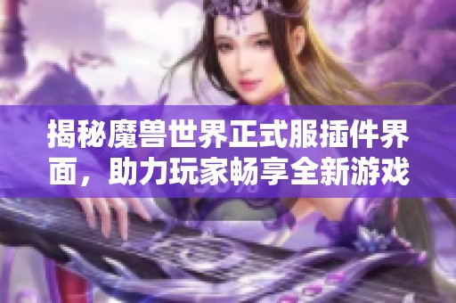 揭秘魔兽世界正式服插件界面，助力玩家畅享全新游戏体验