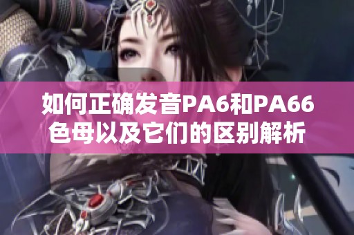 如何正确发音PA6和PA66色母以及它们的区别解析