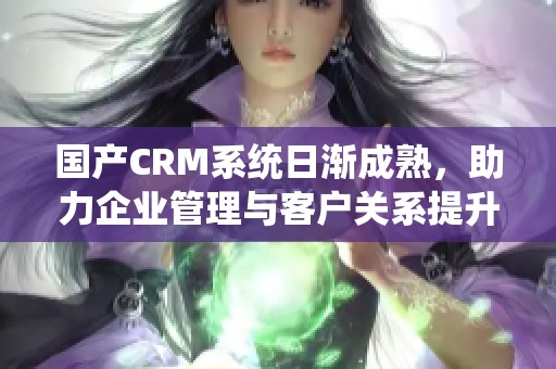 国产CRM系统日渐成熟，助力企业管理与客户关系提升