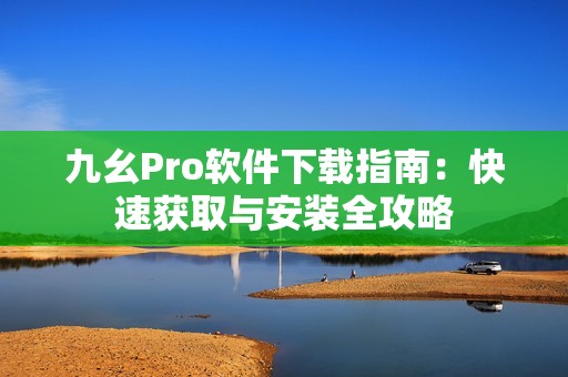 九幺Pro软件下载指南：快速获取与安装全攻略