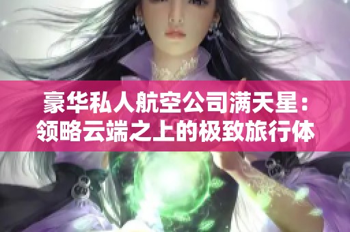 豪华私人航空公司满天星：领略云端之上的极致旅行体验