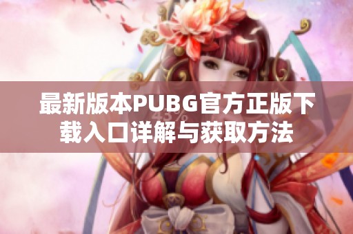 最新版本PUBG官方正版下载入口详解与获取方法
