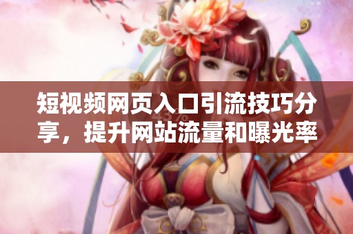 短视频网页入口引流技巧分享，提升网站流量和曝光率