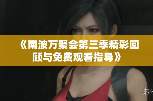 《南波万聚会第三季精彩回顾与免费观看指导》
