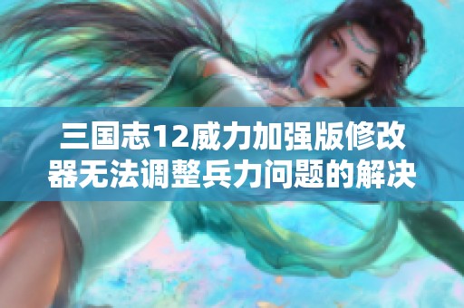 三国志12威力加强版修改器无法调整兵力问题的解决方案探索