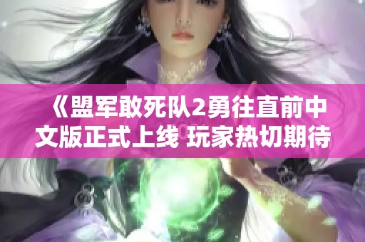 《盟军敢死队2勇往直前中文版正式上线 玩家热切期待游戏体验》