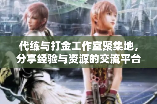代练与打金工作室聚集地，分享经验与资源的交流平台