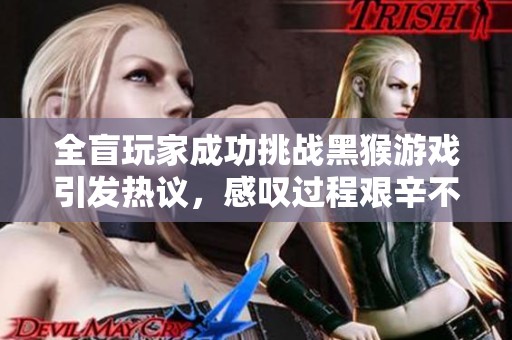 全盲玩家成功挑战黑猴游戏引发热议，感叹过程艰辛不易
