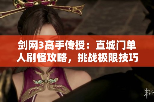 剑网3高手传授：直城门单人刷怪攻略，挑战极限技巧详解