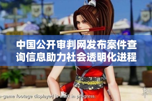 中国公开审判网发布案件查询信息助力社会透明化进程