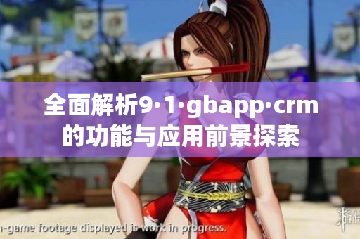 全面解析9·1·gbapp·crm的功能与应用前景探索