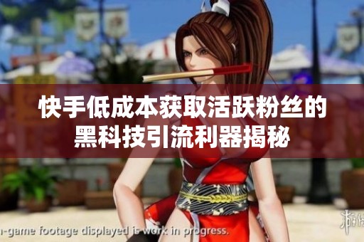 快手低成本获取活跃粉丝的黑科技引流利器揭秘