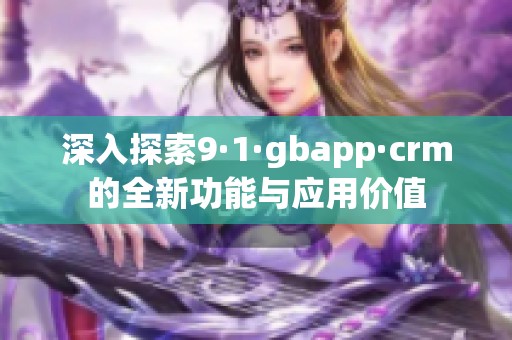 深入探索9·1·gbapp·crm的全新功能与应用价值