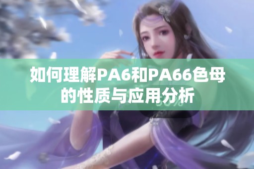 如何理解PA6和PA66色母的性质与应用分析