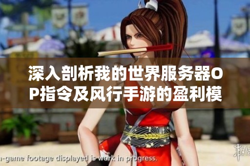 深入剖析我的世界服务器OP指令及风行手游的盈利模式与未来潜力