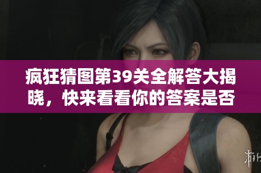 疯狂猜图第39关全解答大揭晓，快来看看你的答案是否正确！