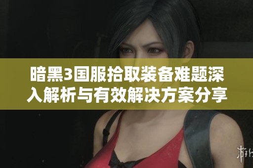 暗黑3国服拾取装备难题深入解析与有效解决方案分享