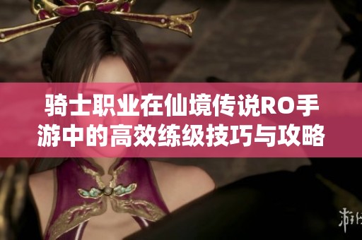 骑士职业在仙境传说RO手游中的高效练级技巧与攻略分享