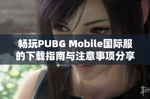 畅玩PUBG Mobile国际服的下载指南与注意事项分享