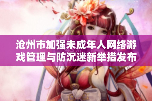 沧州市加强未成年人网络游戏管理与防沉迷新举措发布通知