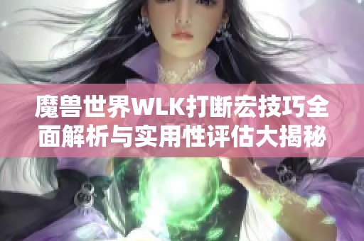 魔兽世界WLK打断宏技巧全面解析与实用性评估大揭秘