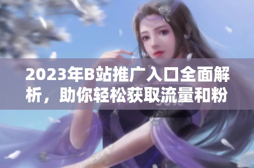 2023年B站推广入口全面解析，助你轻松获取流量和粉丝