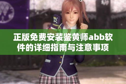 正版免费安装鉴黄师abb软件的详细指南与注意事项