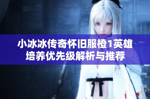小冰冰传奇怀旧服橙1英雄培养优先级解析与推荐