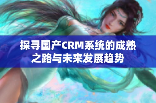 探寻国产CRM系统的成熟之路与未来发展趋势