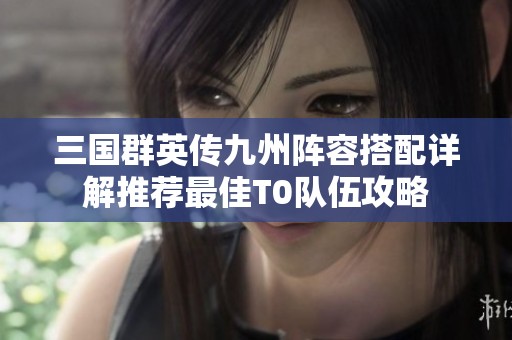 三国群英传九州阵容搭配详解推荐最佳T0队伍攻略